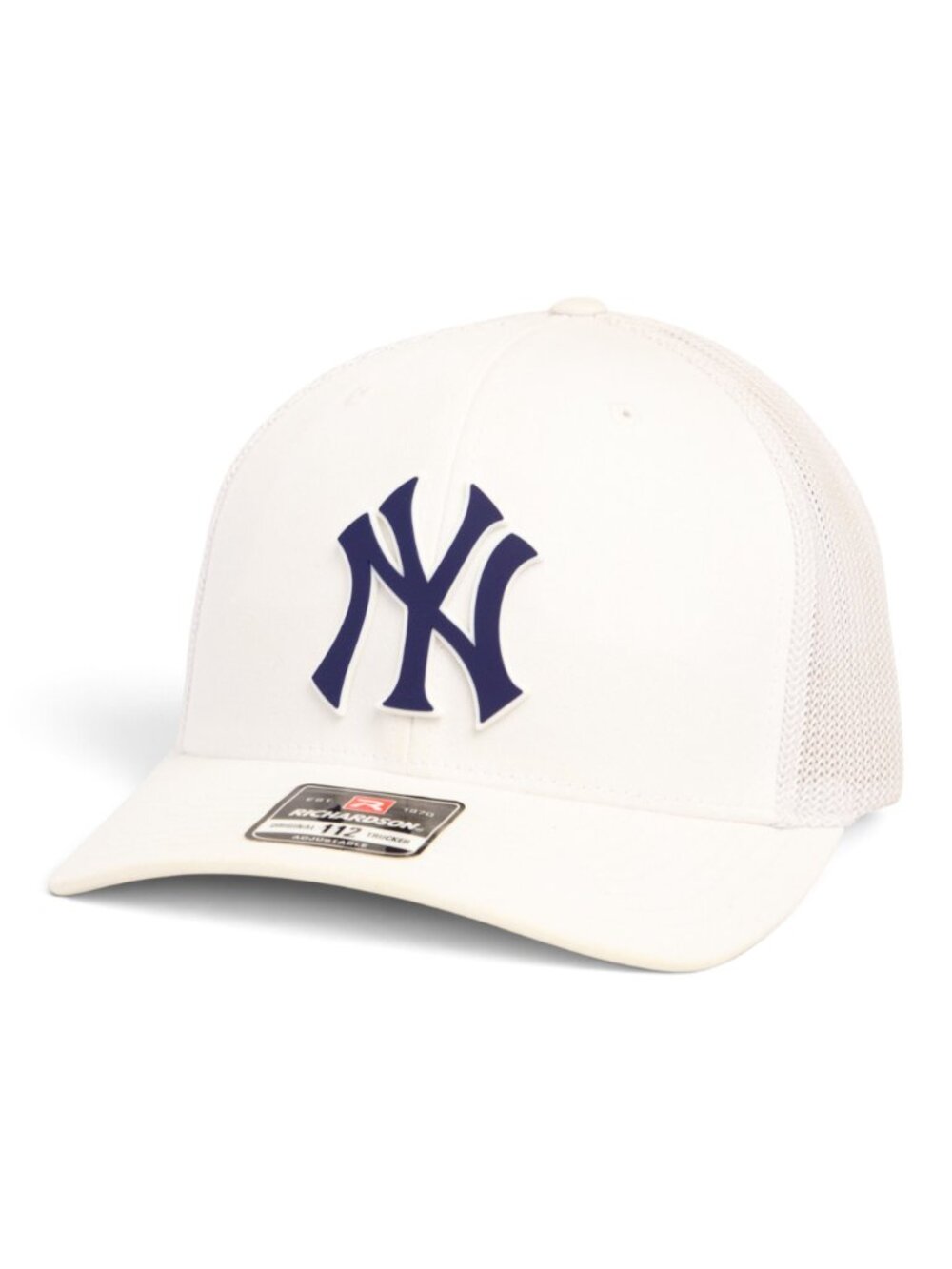 New York Yankees NY Navy 3D Snapback Trucker Hat- White
